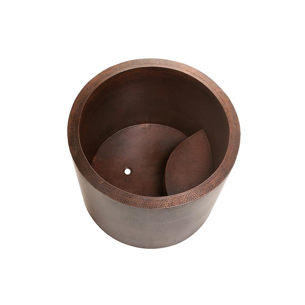 Premier Copper 45 in. Hammered Copper Japanese Style Soaker Bathtub (BTR45DB)