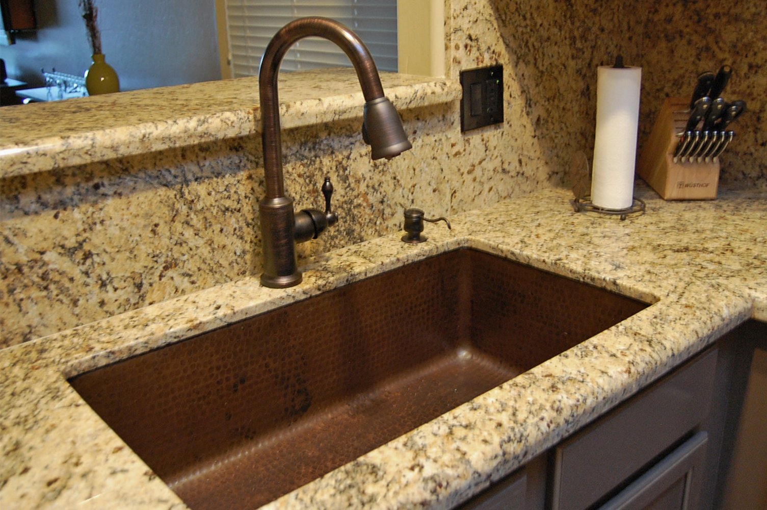 Hammered Copper Single Basin Kitchen Sink - Rustic Kitchen & Bath - Kitchen Sink - Premier Copper Products
