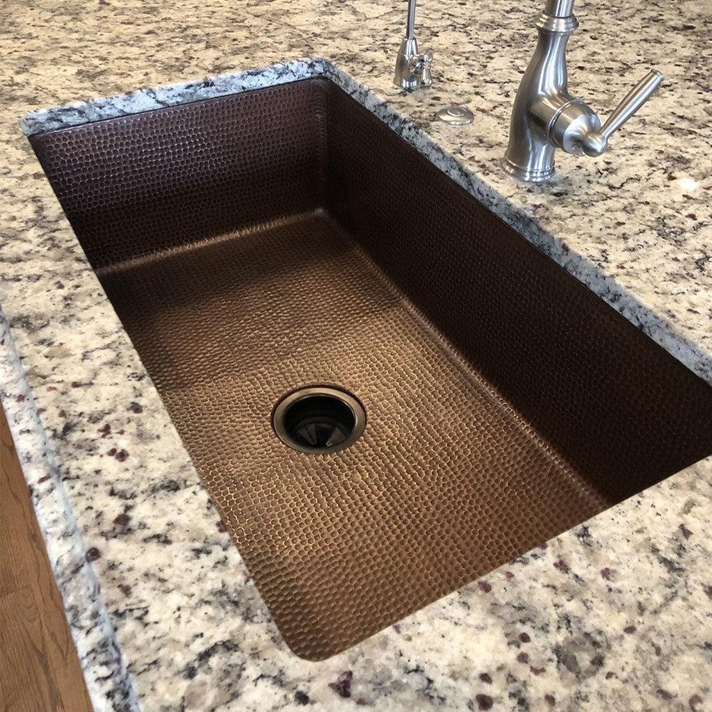 Premier Copper Hammered Copper Single Basin Kitchen Sink