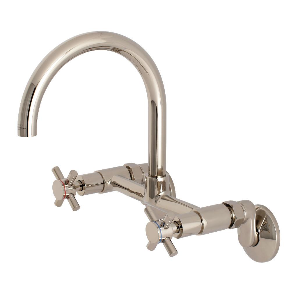 Kingston Brass Concord 8 in. Adjustable Center Wall Mount Kitchen Faucet (KS414)
