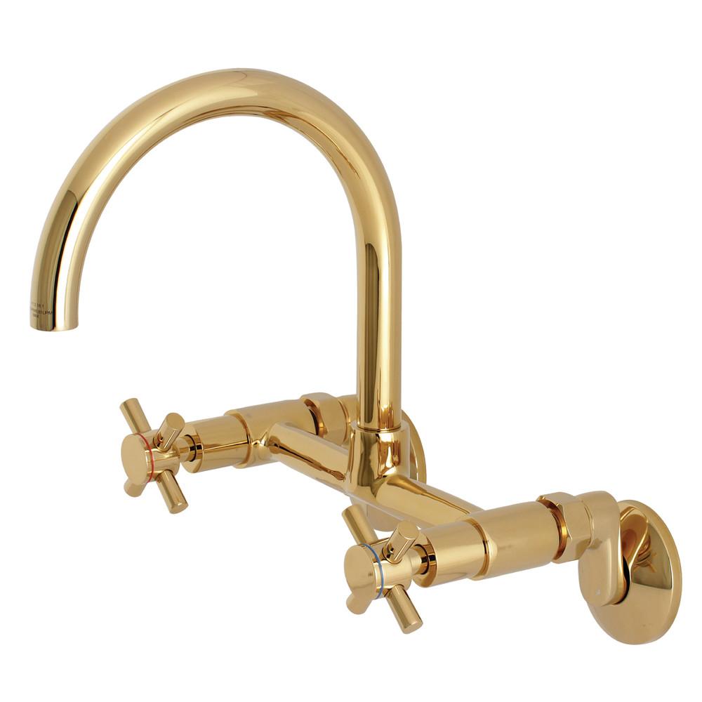 Kingston Brass Concord 8 in. Adjustable Center Wall Mount Kitchen Faucet (KS414)