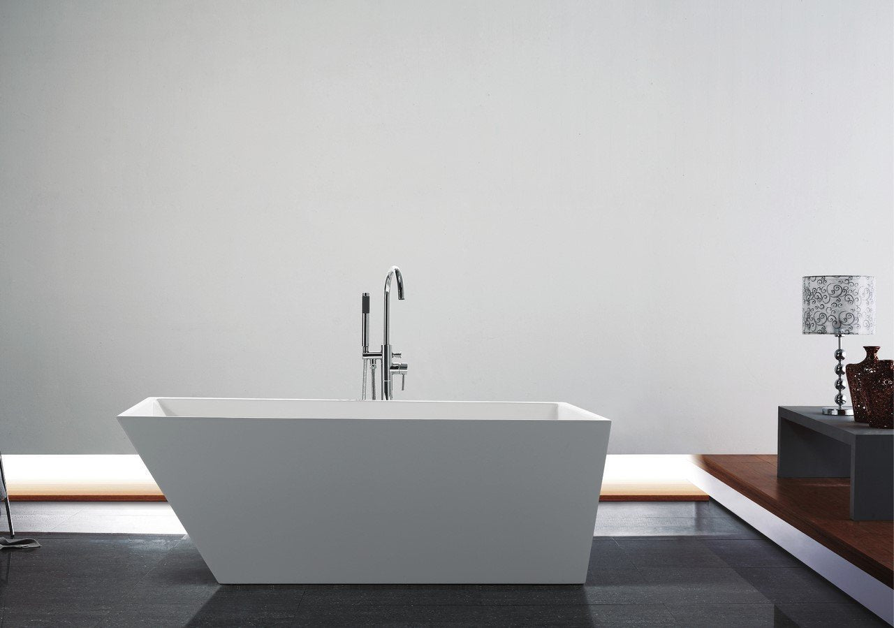KubeBath Kube Obliquo 67'' White Free Standing Bathtub - Rustic Kitchen & Bath - Bathtubs - KubeBath