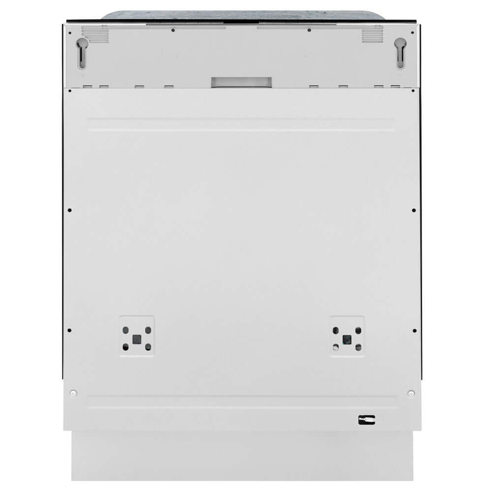 ZLINE 24 in. Monument Series 3rd Rack Top Touch Control Dishwasher in Custom Panel Ready with Stainless Steel Tub, 45dBa (DWMT-24) front, closed.