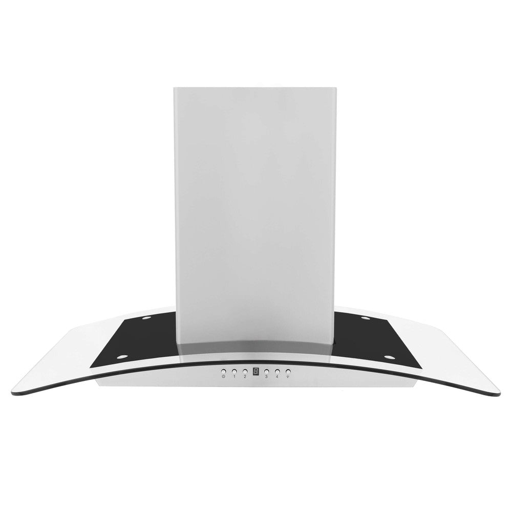 ZLINE Island Mount Range Hood in Stainless Steel and Glass (GL5i) front.