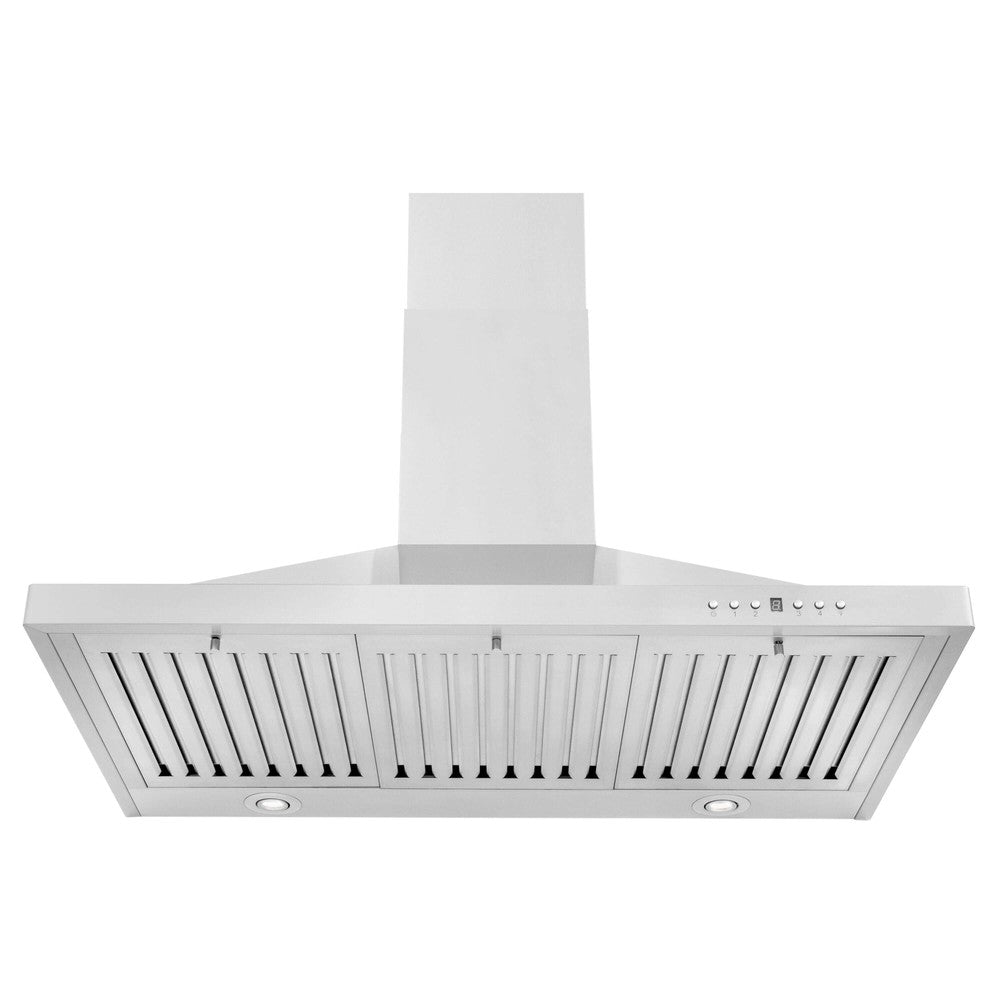 ZLINE Convertible Vent Outdoor Approved Wall Mount Range Hood in Stainless Steel (KB-304) front, under.