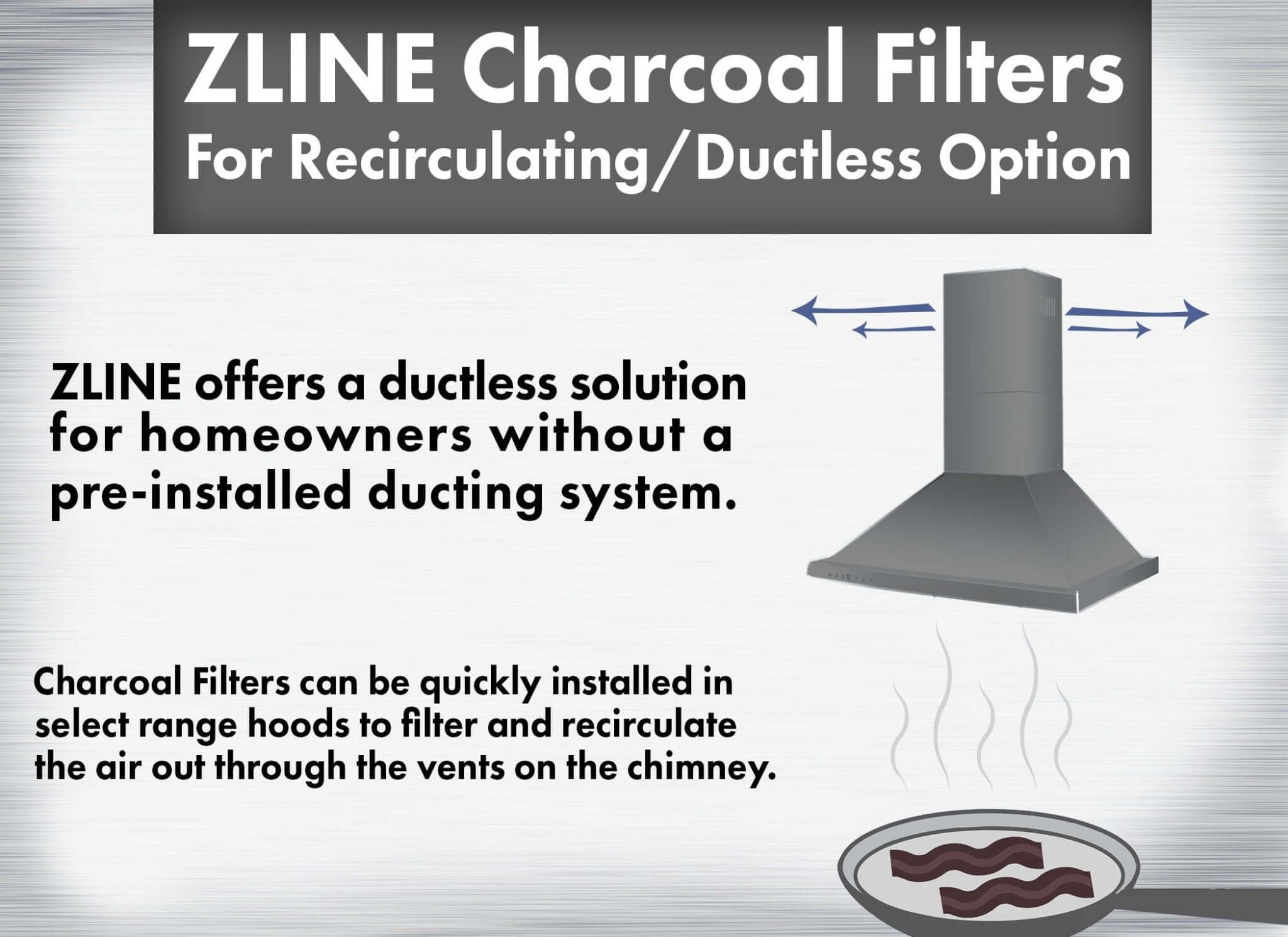 ZLINE 1 Set of 2 Charcoal Filters for Range Hoods with Recirculating Option (CF1)