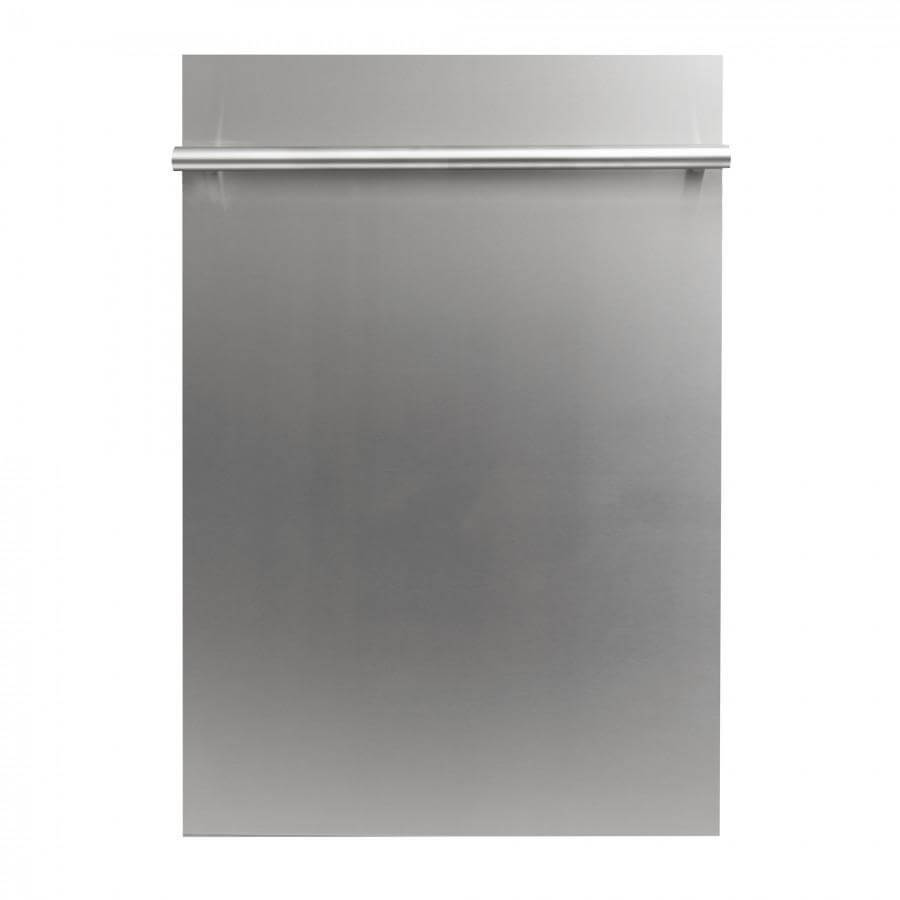 ZLINE 18 in. Compact Stainless Steel Top Control Built-In Dishwasher with Stainless Steel Tub and Modern Style Handle, 52dBa (DW-304-18)