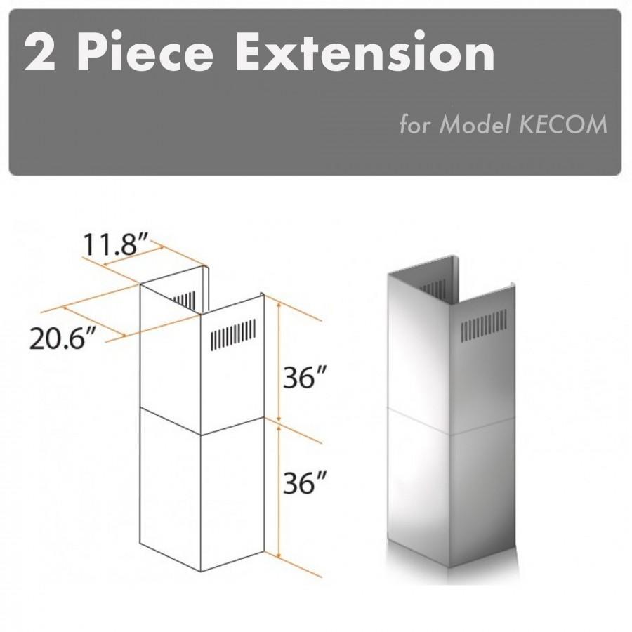 ZLINE 2-36" Chimney Extensions for 10 ft. to 12 ft. Ceilings (2PCEXT-KECOM) - Rustic Kitchen & Bath - Range Hood Accessories - ZLINE Kitchen and Bath