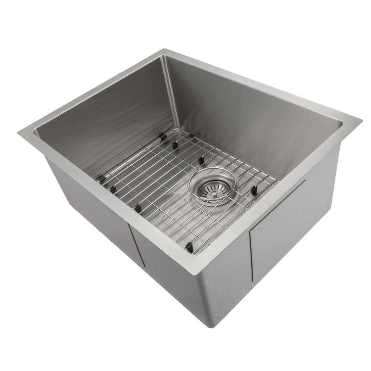 ZLINE 23 in. Meribel Undermount Single Bowl Kitchen Sink with Bottom Grid (SRS-23) Stainless Steel
