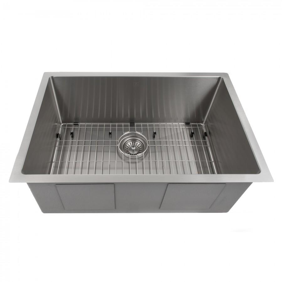 ZLINE 30 in. Meribel Undermount Single Bowl Kitchen Sink with Bottom Grid (SRS-30) Stainless Steel