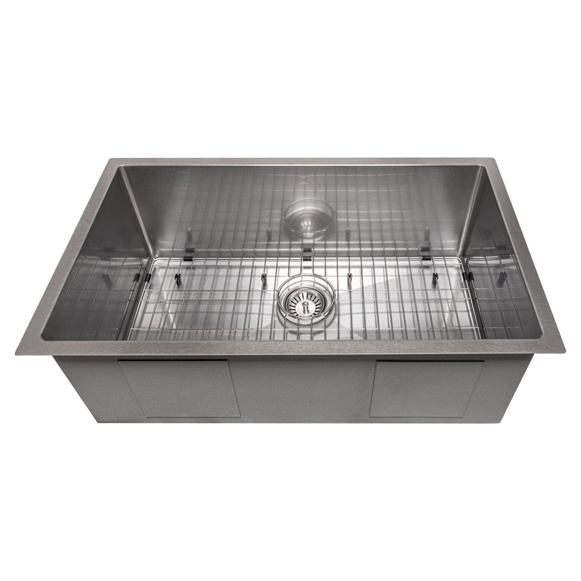 ZLINE 30 in. Meribel Undermount Single Bowl Kitchen Sink with Bottom Grid (SRS-30) DuraSnow Stainless Steel