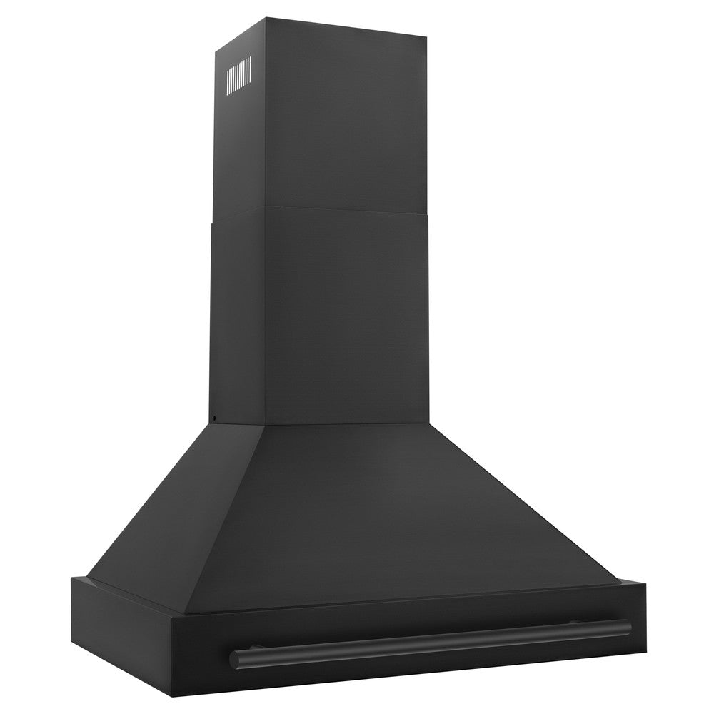 ZLINE Black Stainless Steel Range Hood with Black Stainless Steel Handle and Size Options (BS655-BS) 