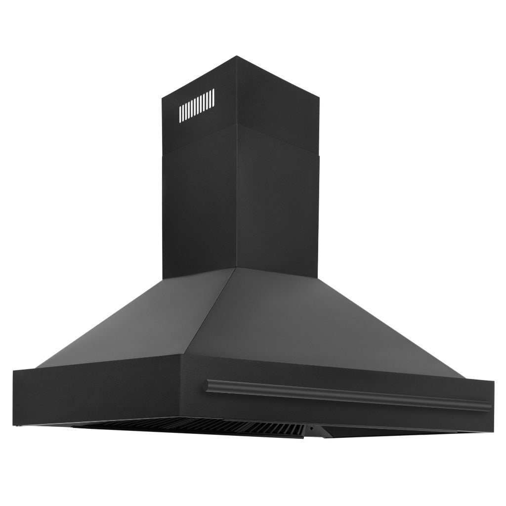 ZLINE Black Stainless Steel Range Hood with Black Stainless Steel Handle and Size Options (BS655-BS) 48 Inch