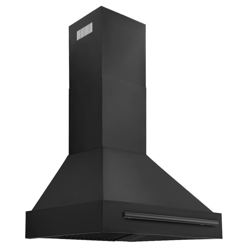 ZLINE Black Stainless Steel Range Hood with Black Stainless Steel Handle and Size Options (BS655-BS) 30 Inch
