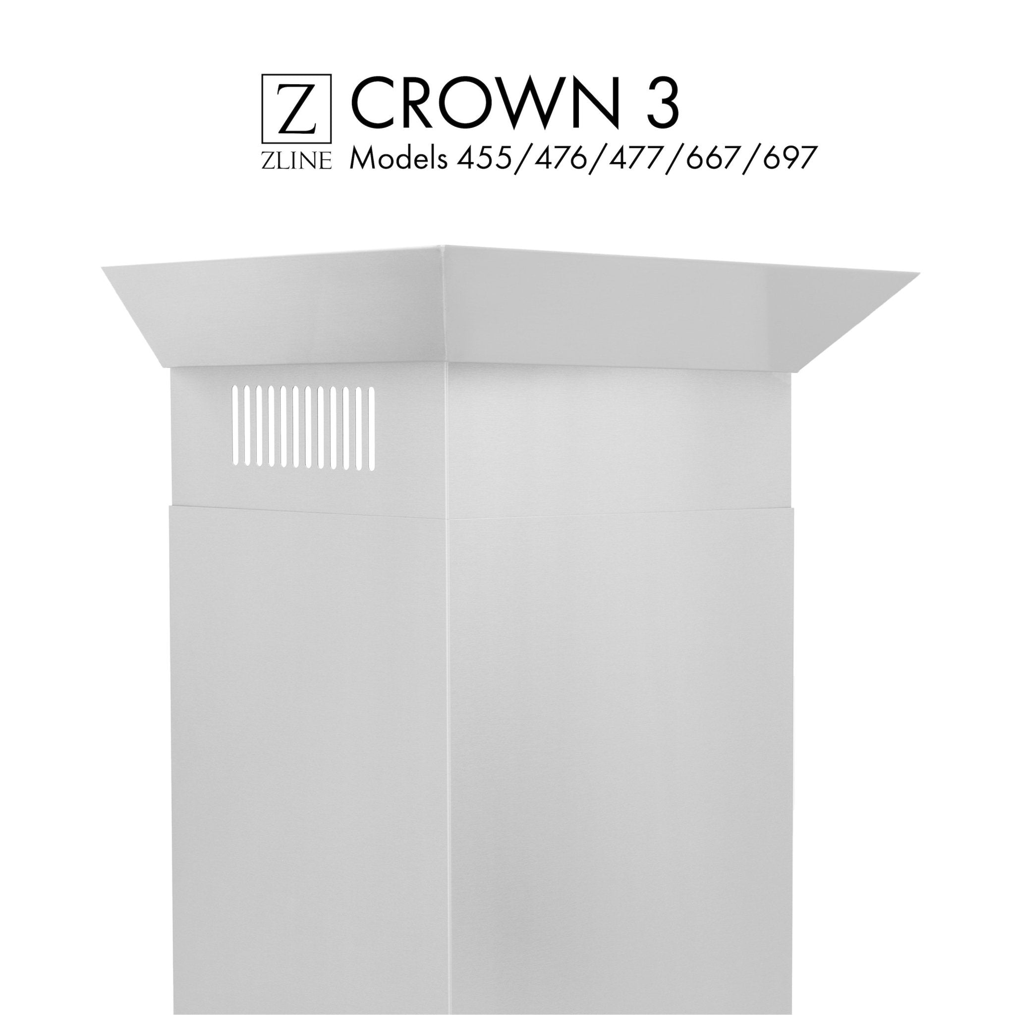 ZLINE Crown Molding 3 For Wall Range Hood (CM3-455/476/477/667/697)