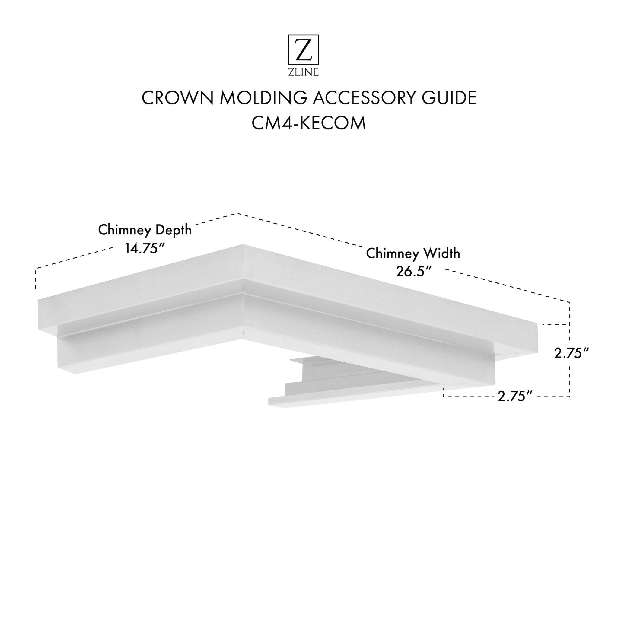 ZLINE Crown Molding #4 For Wall Range Hood (CM4-KECOM) - Rustic Kitchen & Bath - Range Hood Accessories - ZLINE Kitchen and Bath