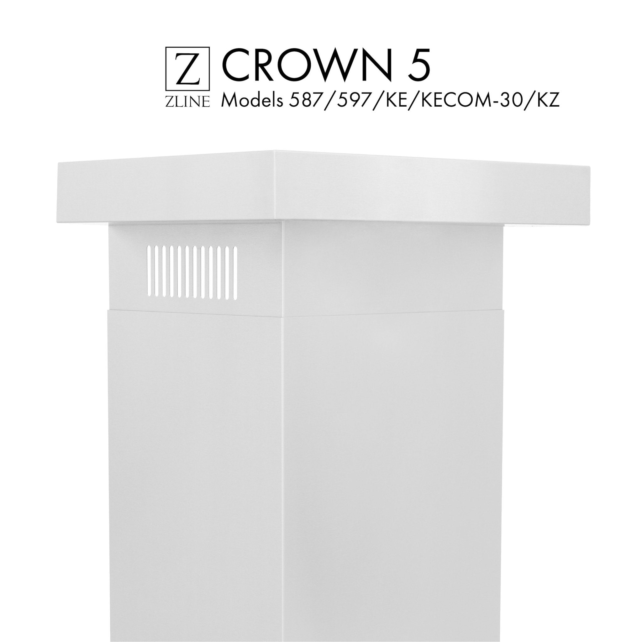 ZLINE Crown Molding #5 For Wall Range Hood (CM5-587/597/KE/KECOM-30/KZ) - Rustic Kitchen & Bath - Range Hood Accessories - ZLINE Kitchen and Bath