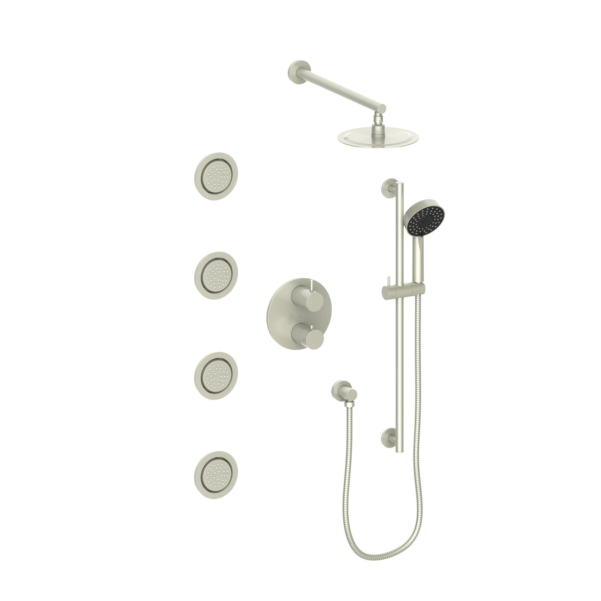 ZLINE Emerald Bay Thermostatic Shower System with Body Jets (EMBY-SHS-T3) in brushed nickel