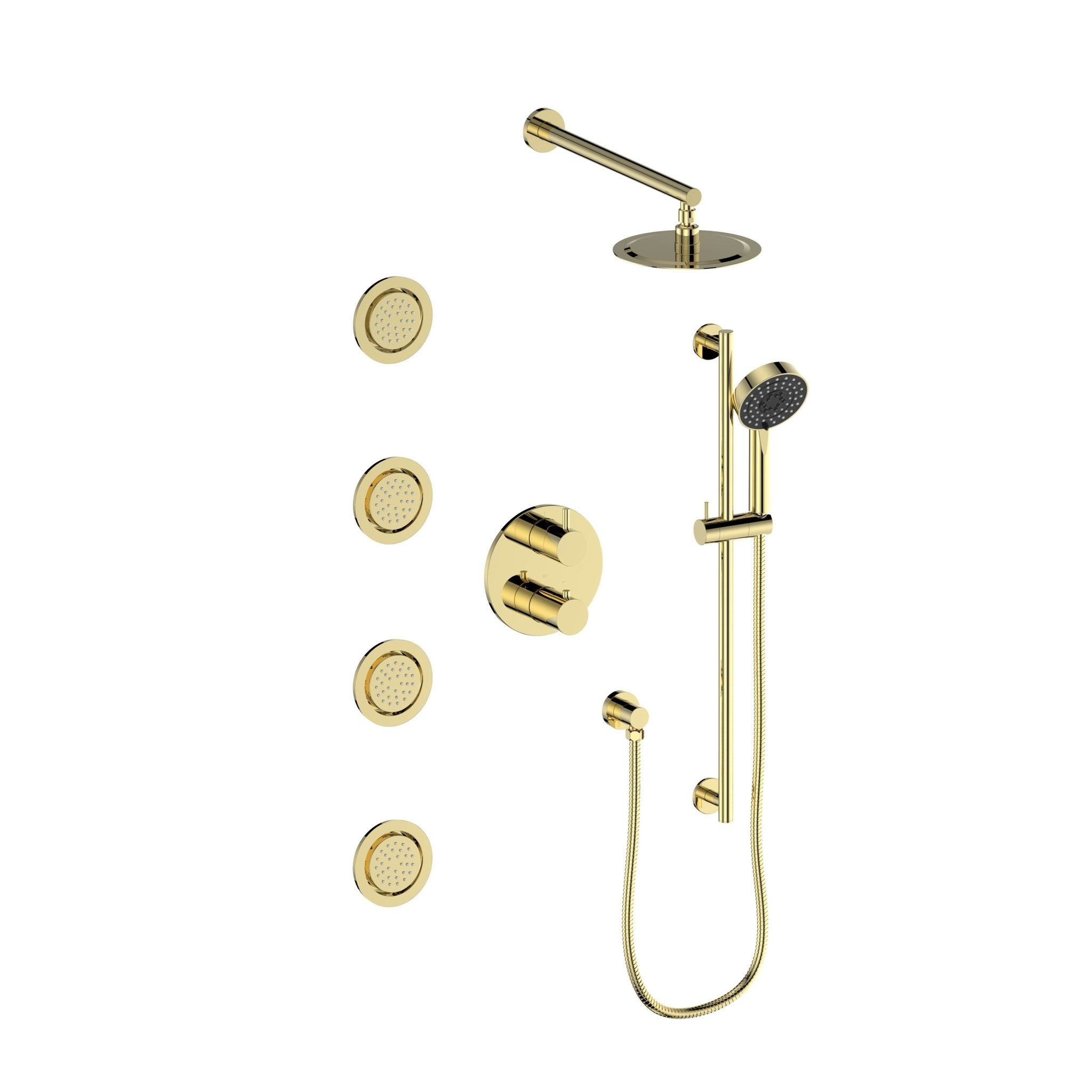 ZLINE Emerald Bay Thermostatic Shower System with Body Jets (EMBY-SHS-T3) in polished gold
