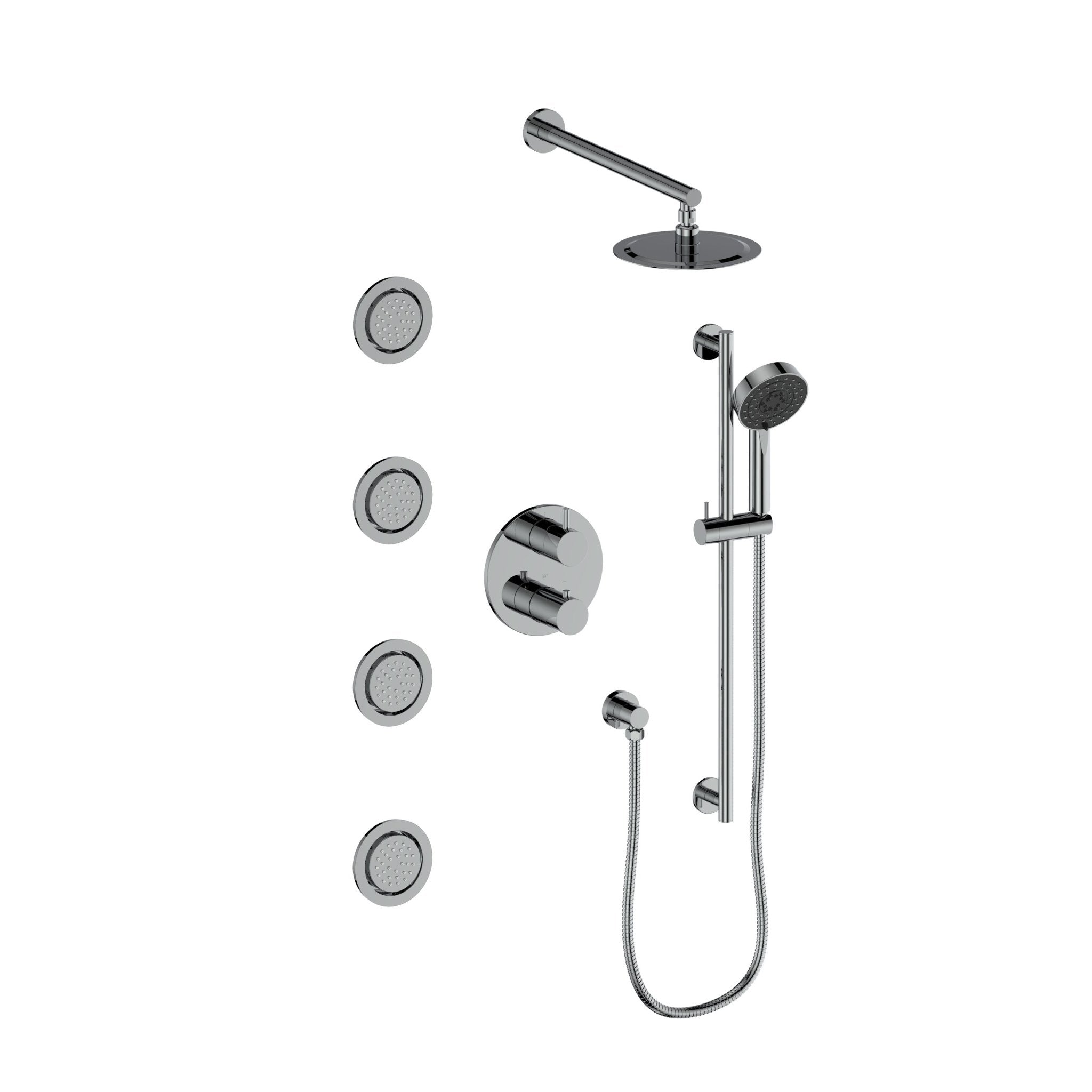 ZLINE Emerald Bay Thermostatic Shower System with Body Jets (EMBY-SHS-T3) in chrome