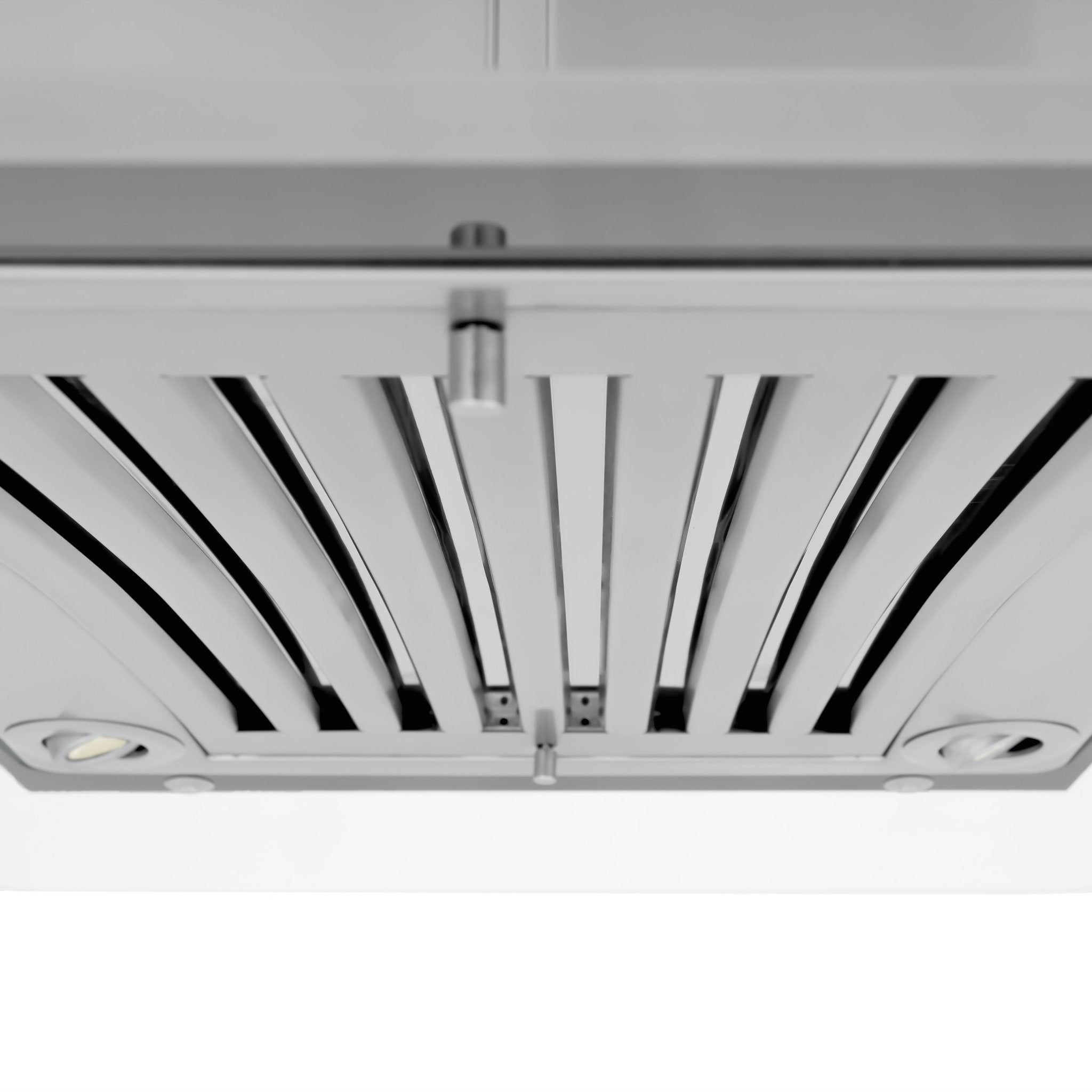 ZLINE Convertible Vent Island Mount Range Hood in Stainless Steel and Glass (GL9i) baffle filter closeup.