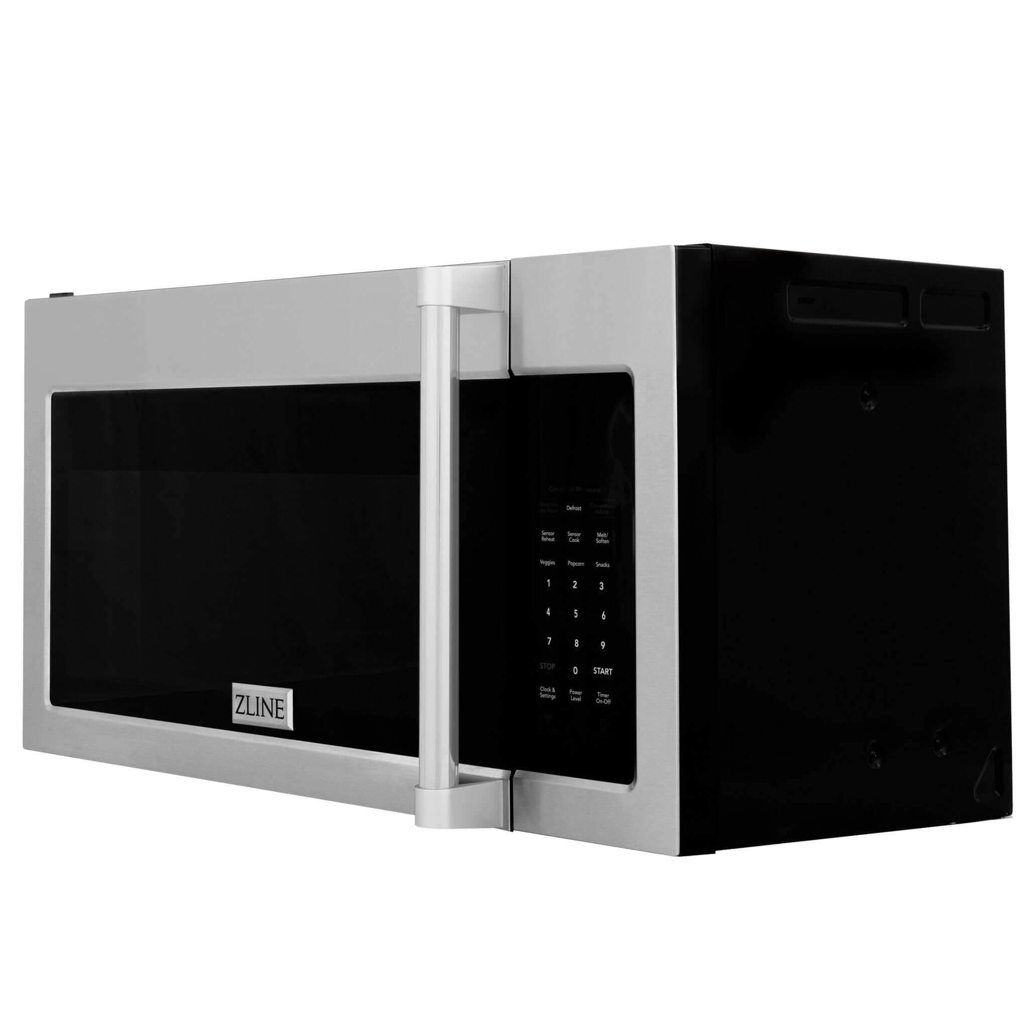 ZLINE 30 in. Stainless Steel Over the Range Convection Microwave Oven with Traditional Handle (MWO-OTR-H-30) Side View