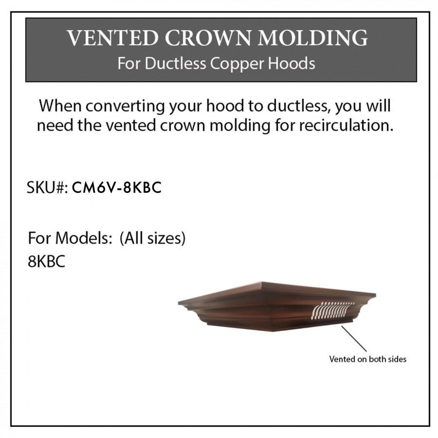 ZLINE Vented Crown Molding Profile 6 for Wall Mount Range Hood (CM6V-8KBC) - Rustic Kitchen & Bath - Range Hood Accessories - Rustic Kitchen & Bath