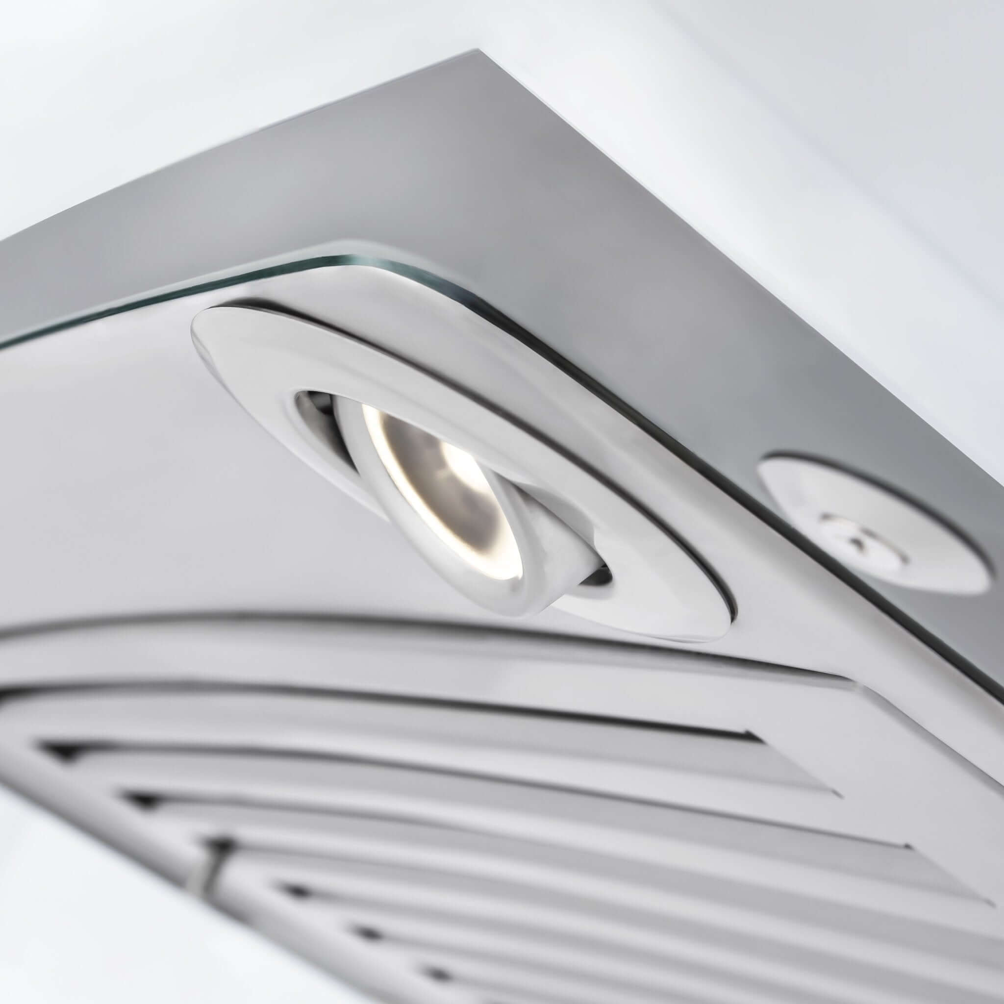 Built-in direction LED lighting on ZLINE Convertible Vent Wall Mount Range Hood in Stainless Steel & Glass (KN).