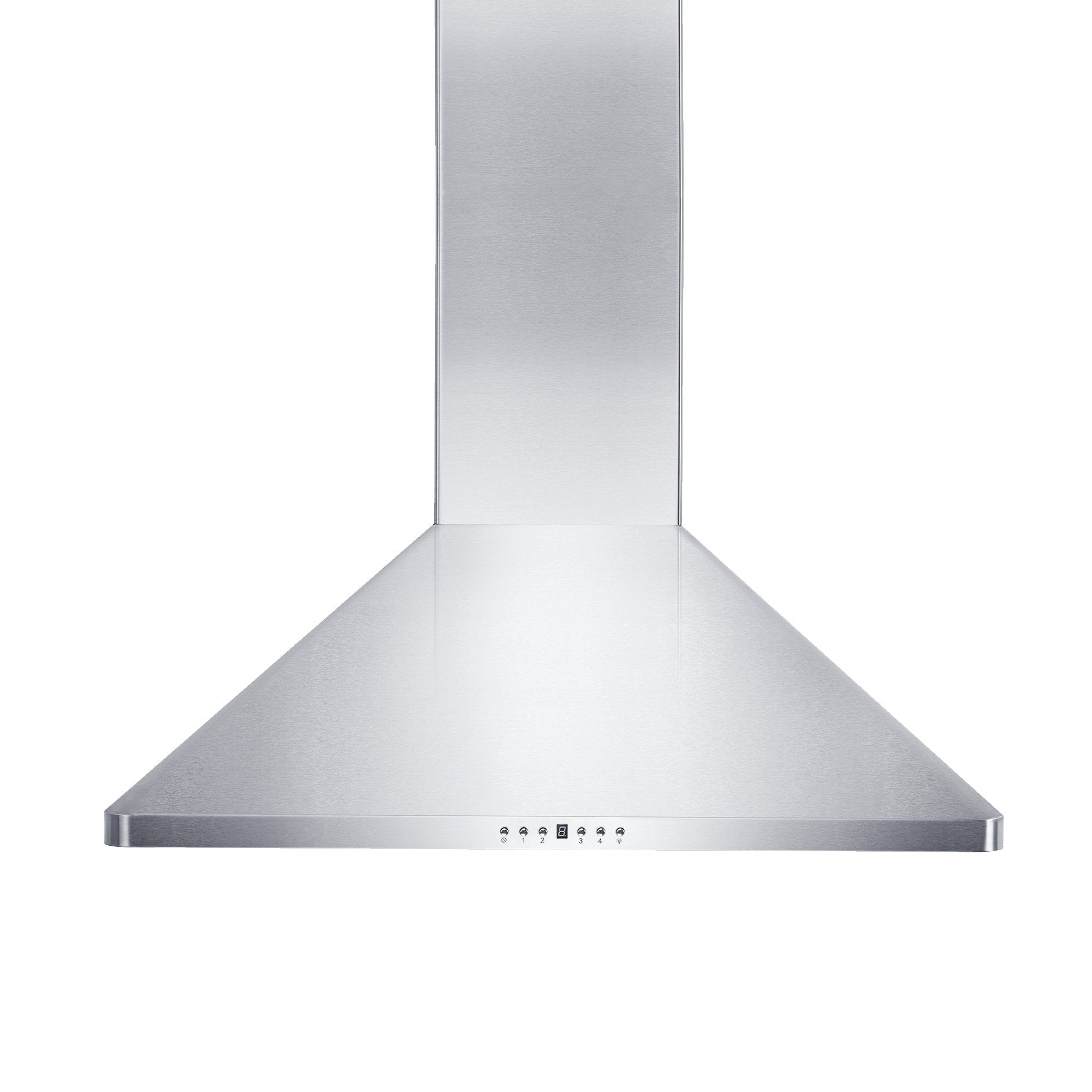 ZLINE Convertible Vent Wall Mount Range Hood in Stainless Steel (KF1) front with button and display panel.