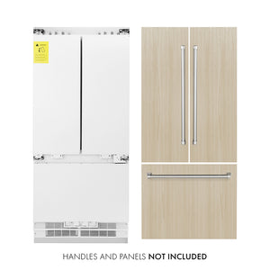 ZLINE 36 in. 19.6 cu. ft. Panel Ready French Door Built-In Bottom Freezer Refrigerator with Water Dispenser and Ice Maker (RBIV-36) main image.