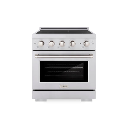 ZLINE 30 in. 4.2 cu. ft. Paramount Induction Range with 4 Element Cooktop and Electric Convection Oven in Stainless Steel, Open Box-Good Condition