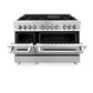 ZLINE 48 in. 6.0 cu. ft. Legacy Dual Fuel Range with 7 Burner Gas Cooktop and 2 Electric Ovens in Stainless Steel, Open Box-Excellent Condition
