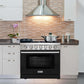 KOSTCH 36 in. Liquid Propane Gas Range with 6 Burners and 6.0 cu. ft. Convection Oven in Stainless Steel with Black Oven Door (KOS-36RG03MLP-B)