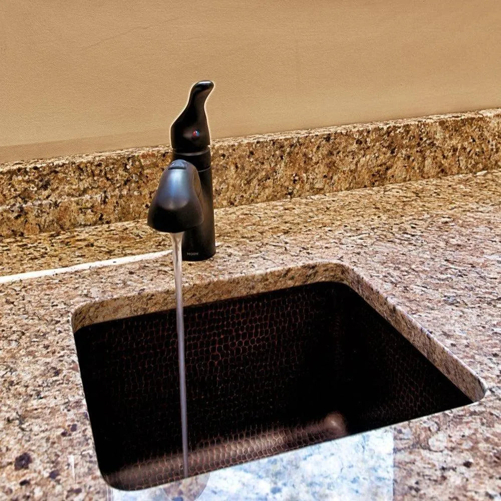 Premier Copper 16 in. Gourmet Rectangular Hammered Copper Bar and Prep Sink
