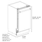 ZLINE Autograph Edition 18 in. Tallac Series 3rd Rack Top Control Built-In Dishwasher in Black Stainless Steel with Champagne Bronze Handle, 51dBa (DWVZ-BS-18-CB) dimensional diagram with measurements.