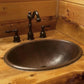 Premier Copper 19 in. Oval Self Rimming Hammered Copper Sink