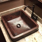 Premier Copper 19 in. Rectangle Skirted Vessel Hammered Copper Sink