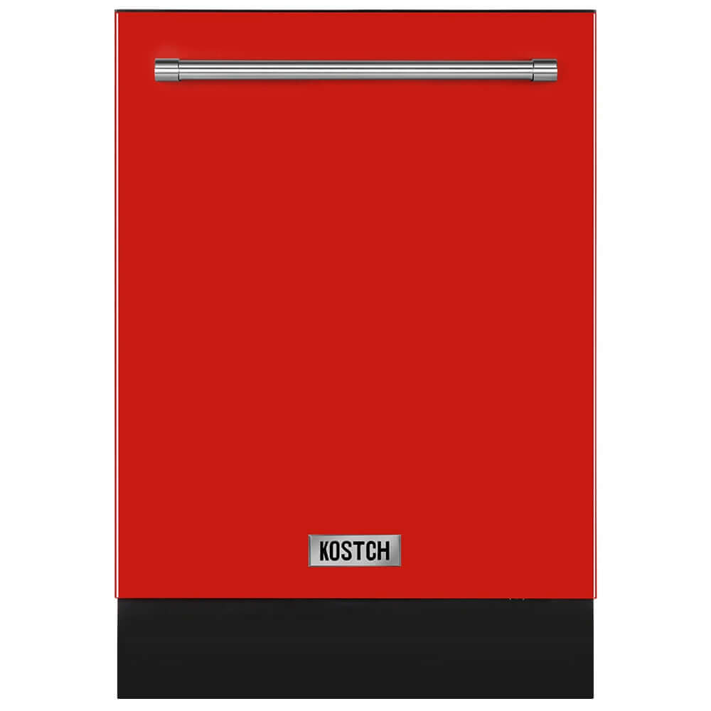 KOSTCH 24 in. Top Control Tall Tub Built-In Dishwasher with 3rd Rack in Stainless Steel with Red Door, 47dBA (KOS-24DWH06H-R)