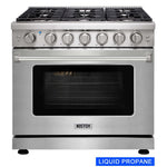 KOSTCH 36 in. Liquid Propane Gas Range with 6 Burners and 6.0 cu. ft. Convection Oven in Stainless Steel (KOS-36RG03MLP-S)