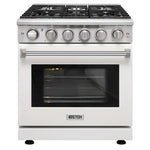 KOSTCH 30 in. 5 Burner Natural Gas Range with 4.55 cu. ft. Convection Oven in Stainless Steel with White Oven Door (KOS-30RG03M-W)