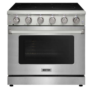 KOSTCH 36 in. Electric Range with 6.0 cu. ft. True Convection Oven in Stainless Steel (KOS-36RE06H-S) main image.