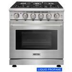 KOSTCH 30 in. Liquid Propane Gas Range with 5 Burners and 4.55 cu. ft. Convection Oven in Stainless Steel (KOS-30RG03MLP-S)