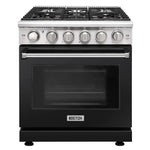 KOSTCH 30 in. 5 Burner Natural Gas Range with 4.55 cu. ft. Convection Oven in Stainless Steel with Black Oven Door (KOS-30RG03M-B)