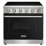 KOSTCH 36 in. Electric Range with 6.0 cu. ft. True Convection Oven in Stainless Steel with Black Oven Door (KOS-36RE06H-B)