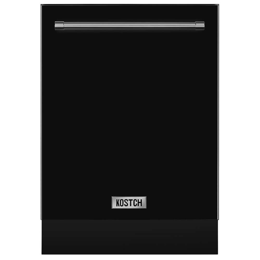 KOSTCH 24 in. Top Control Tall Tub Built-In Dishwasher with 3rd Rack in Stainless Steel with Black Door, 47dBA (KOS-24DWH06H-B)