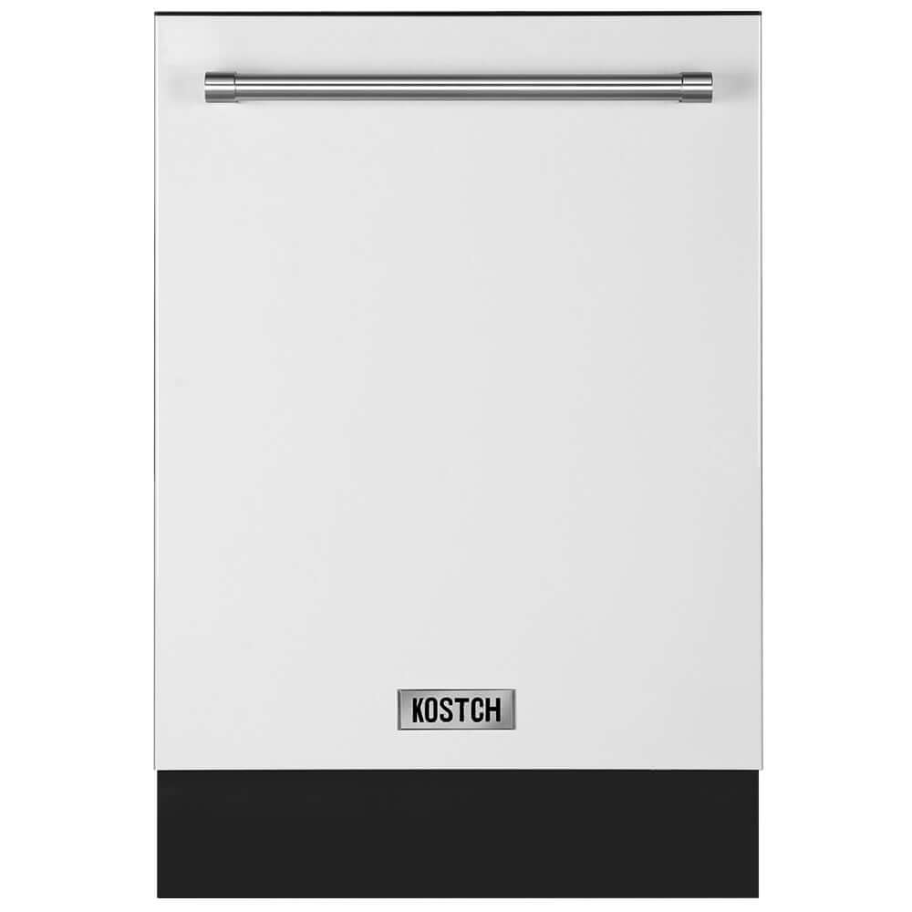 KOSTCH 24 in. Top Control Tall Tub Built-In Dishwasher with 3rd Rack in Stainless Steel with White Door, 47dBA (KOS-24DWH06H-W)