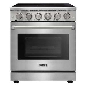 KOSTCH 30 in. Electric Range with 4.55 cu. ft. True Convection Oven in Stainless Steel (KOS-30RE06H-S) main image.