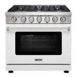KOSTCH 36 in. 6 Burner Natural Gas Range with 6.0 cu. ft. Convection Oven in Stainless Steel with White Oven Door (KOS-36RG03M-W)