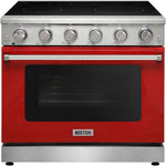 KOSTCH 36 in. Electric Range with 6.0 cu. ft. True Convection Oven in Stainless Steel with Red Oven Door (KOS-36RE06H-R)