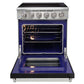 KOSTCH 30 in. Electric Range with 4.55 cu. ft. True Convection Oven in Stainless Steel with Black Oven Door (KOS-30RE06H-B)